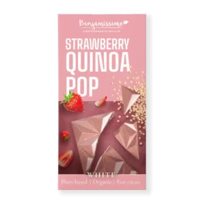 Ciocolata alba cu capsuni si quinoa BIO 60g Benjamissimo