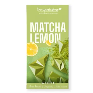 Ciocolata alba cu matcha si lamaie BIO 60g Benjamissimo
