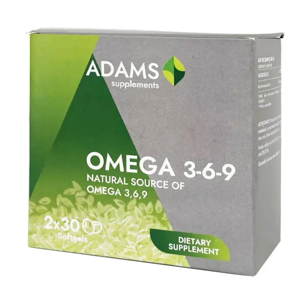 Omega 3-6-9 Ulei din Seminte de In 60 cps Adams Vision