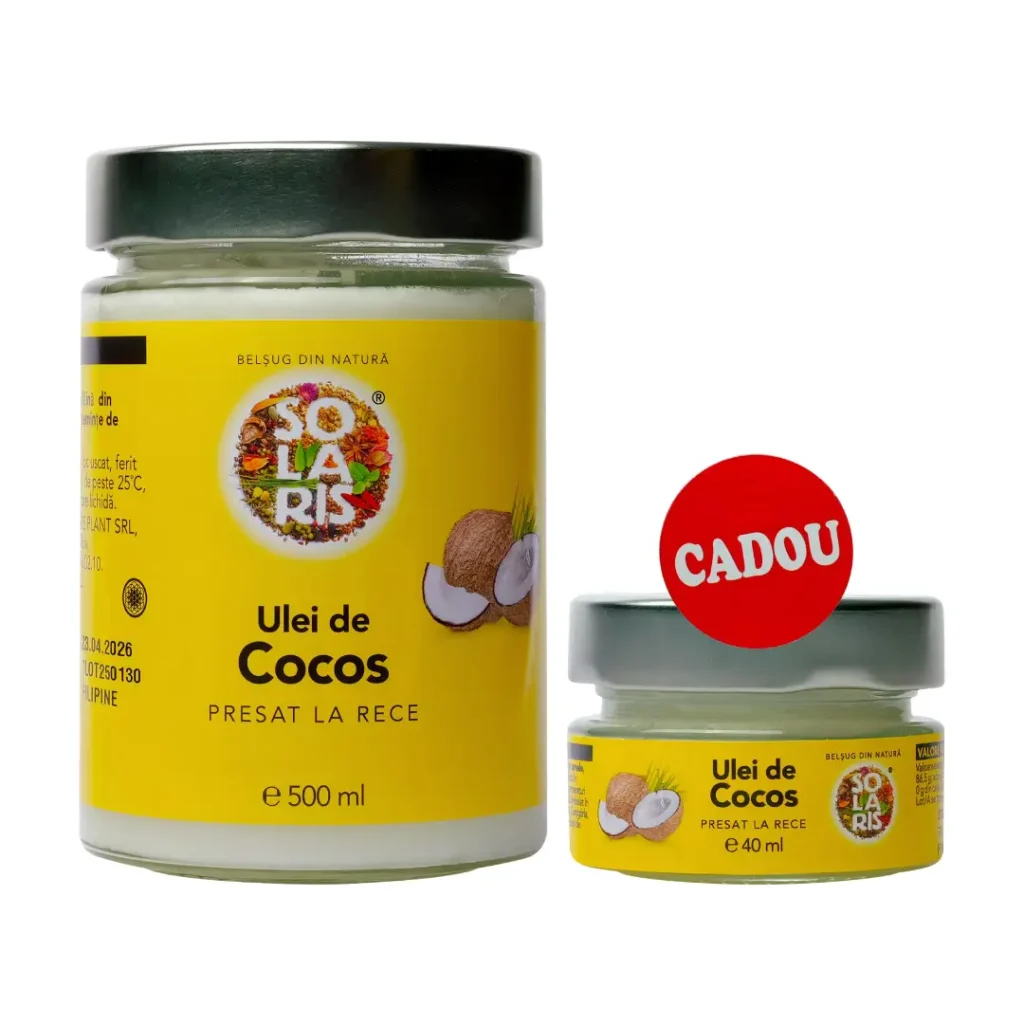 Pachet ulei cocos 500 ml + 40 ml Cadou Solaris