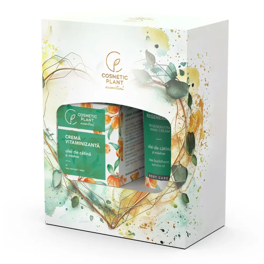 Set cadou Essential crema vitaminizanta 50ml si crema de maini catina 100ml Cosmetic Plant