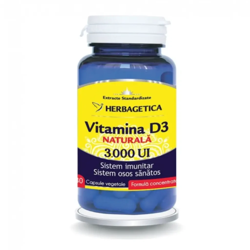 Vitamina D3 3000UI 60 cp Herbagetica
