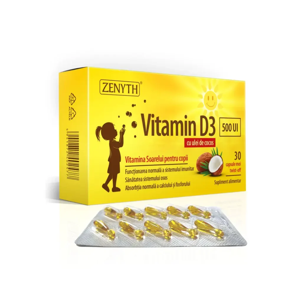 Vitamina D3 500 UI pentru copii 30 cps Zenyth
