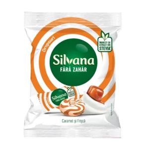 Bomboane cu caramel si frisca fara zahar 60g Silvana