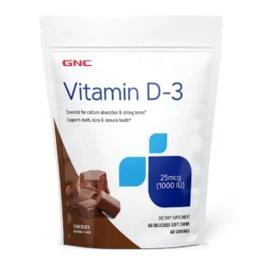 Vitamina D-3 1000ui cu aroma de ciocolata 60 caramele GNC