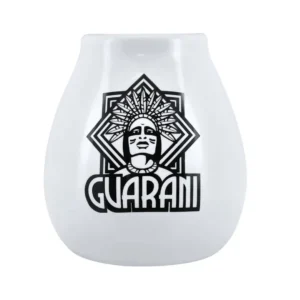 Matero alb din ceramică, cu logo 350 ml Guarani