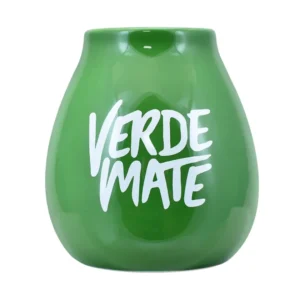 Matero verde din ceramică, cu logo 350 ml Verde Mate