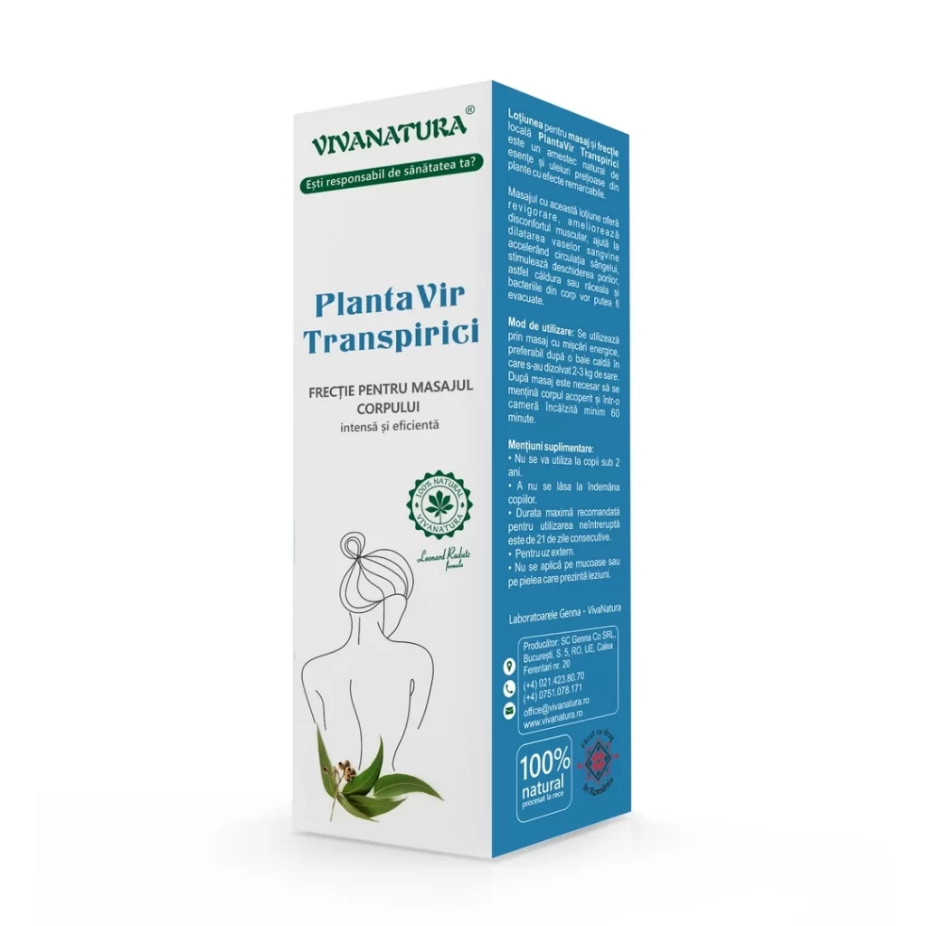 Plantavir transpirici frectie pentru masajul corpului 145ml Vivanatura