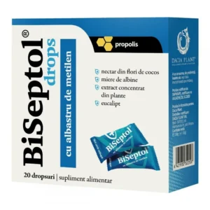 BiSeptol drops cu propolis si albastru de metilen 20 buc Dacia Plant