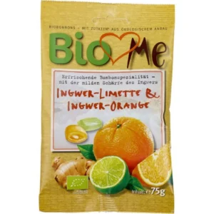 Bomboane cu ghimbir-lime si ghimbir-portocala Bio 75g Bio Loves Me