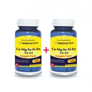 Ca+Mg+Se+Si+Zn cu Vit D3 Complex Forte 60 + 60 cp Herbagetica