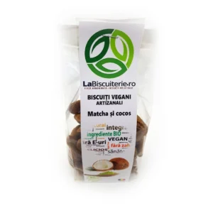 Biscuiti cu ceai verde matcha si cocos 120g Fara zahar LaBiscuiterie