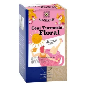 Ceai Turmeric Floral cu flori trandafir si soc 18pl ECO Sonnentor