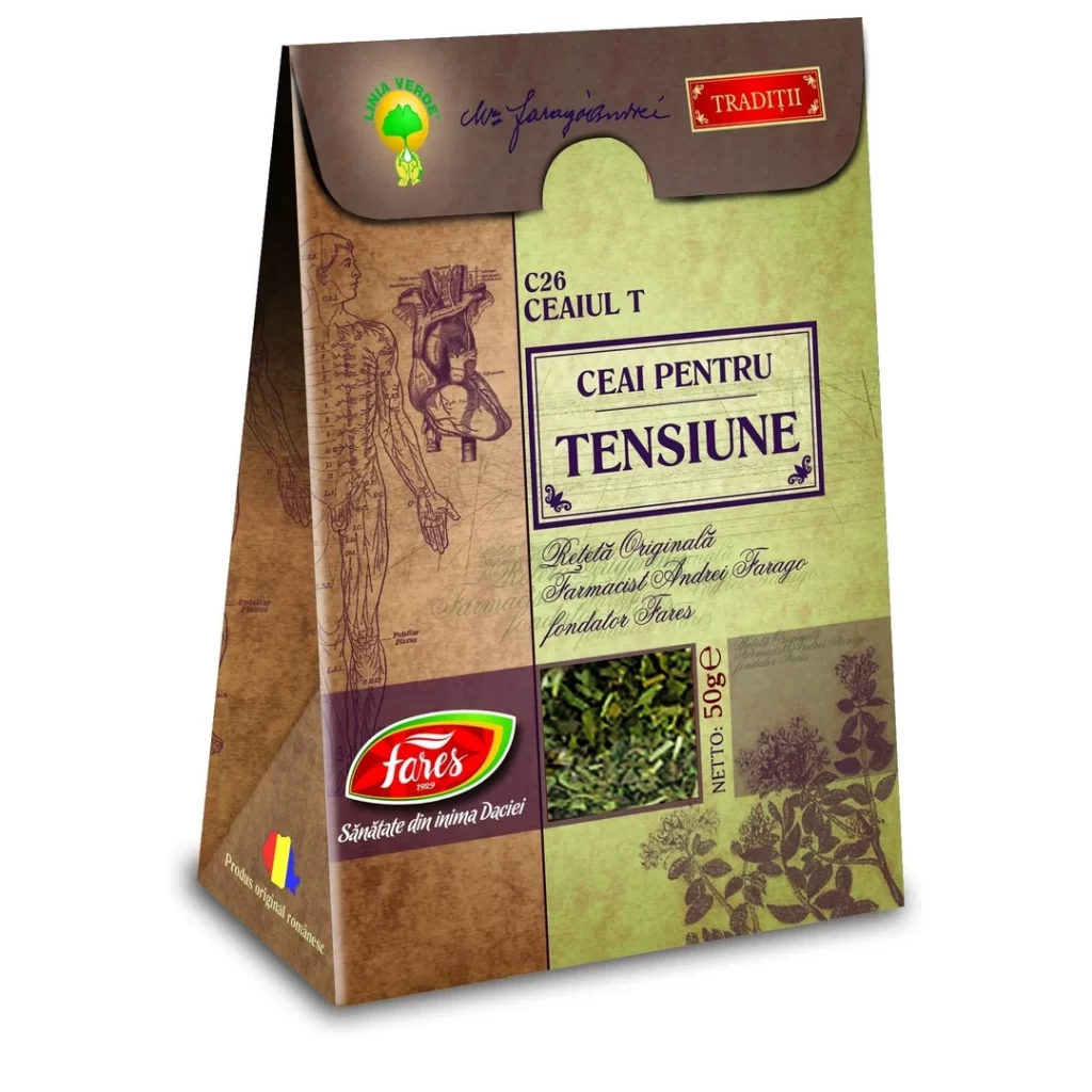 Ceaiul T – Ceai pentru Tensiune (C26) – reteta originala Andrei Farago 50g Fares