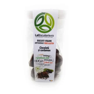 Biscuiti vegani cu ciocolata si cardamon Fara Zahar Fara Gluten 120g LaBiscuiterie