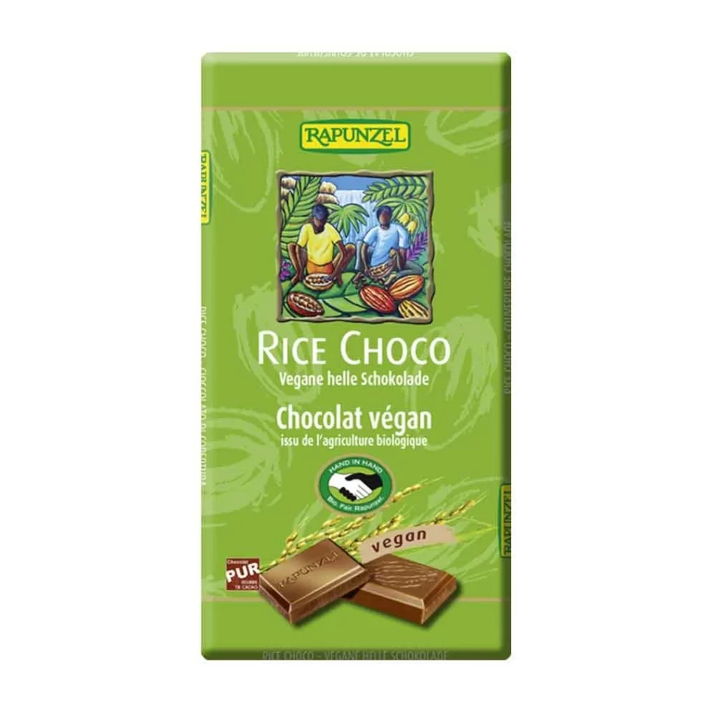 Ciocolata cu bautura de orez si bucati de alune BIO Vegan 100g Rapunzel