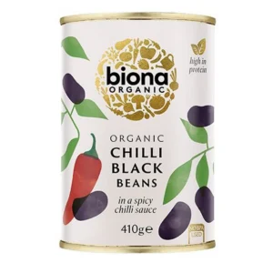 Fasole neagra in sos chilli BIO conserva 410g Biona