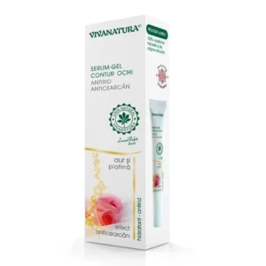 Serum Gel contur ochi antirid, anticearcan cu aur si platina 15 ml Vivanatura