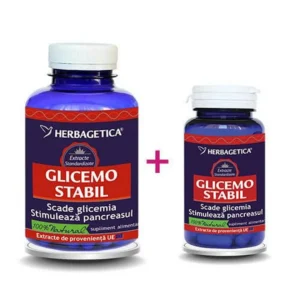 Pachet Glicemostabil - 60 cp + 10 cp cadou Herbagetica