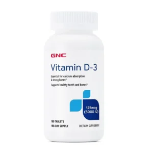 Vitamina D-3 naturala 125 mcg (5000 UI) 100% din Lanolina 180 tb GNC