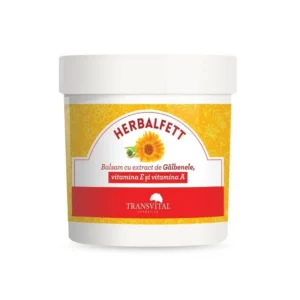 Herbalfett - Balsam cu extract de Galbenele, vitamina E si vitamina A 250 ml Transvital