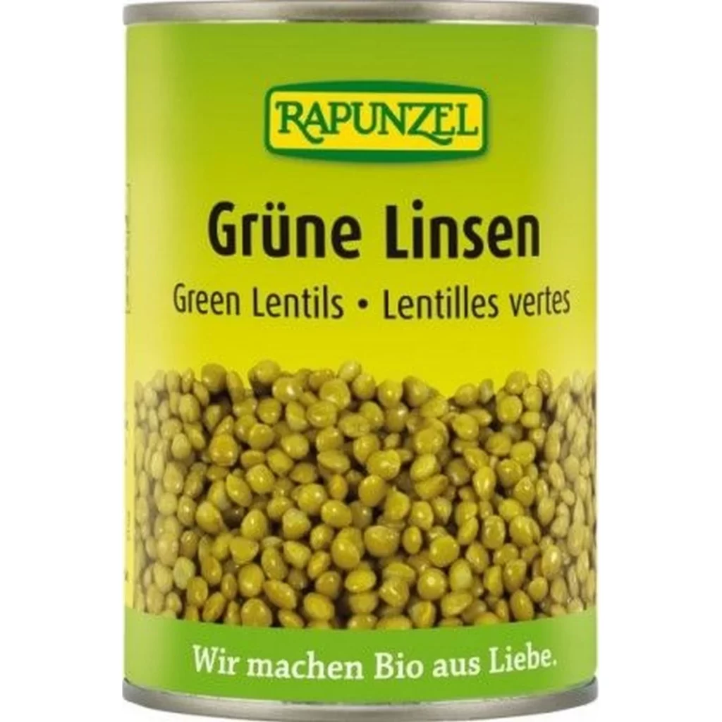 Linte verde in doza BIO 400g Rapunzel