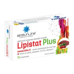 Lipistat Plus cu drojdie de orez rosu 30 cp Biosunline