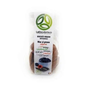 Biscuiti vegani cu mac si prune - digestivi Fara Zahar 120g LaBiscuiterie