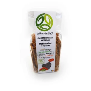 Crackers integrali mediteranieni cu rosii si chia 100g LaBiscuiterie