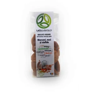 Biscuiti vegani fara zahar pentru copii cu morcovi, nuci si stafide 120g LaBiscuiterie