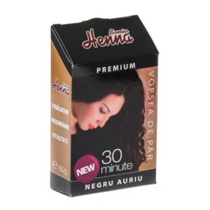 Vopsea de par Henna Premium Negru Auriu 60g Kian Cosmetics