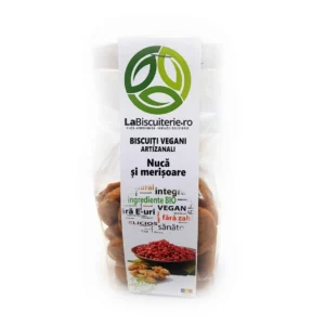 Biscuiti vegani fara zahar cu nuca si merisoare 120g LaBiscuiterie