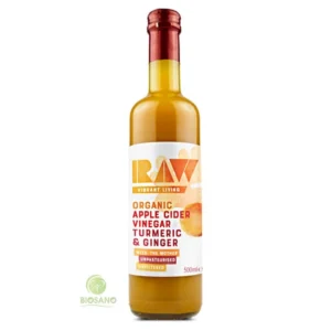Otet din cidru de mere cu turmeric si ghimbir BIO 500ml Raw Health