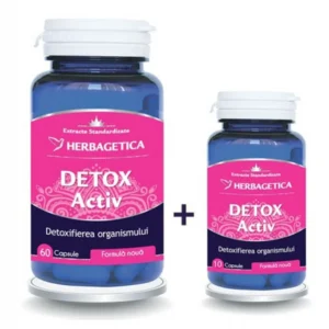 Pachet Detox Activ 60 cp + 10 cp CADOU Herbagetica
