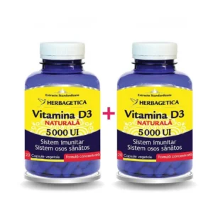 Pachet Vitamina D3 5000UI 120cp + 120cp Herbagetica