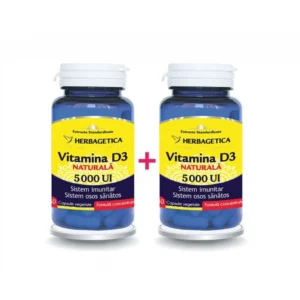 Pachet Vitamina D3 5000UI 30cp + 30cp Herbagetica