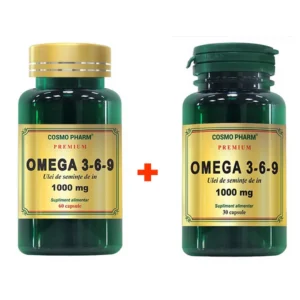 Pachet Premium Omega 3-6-9 Ulei de seminte de in 1000 mg 60 cp + 30 cp Cosmo Pharm