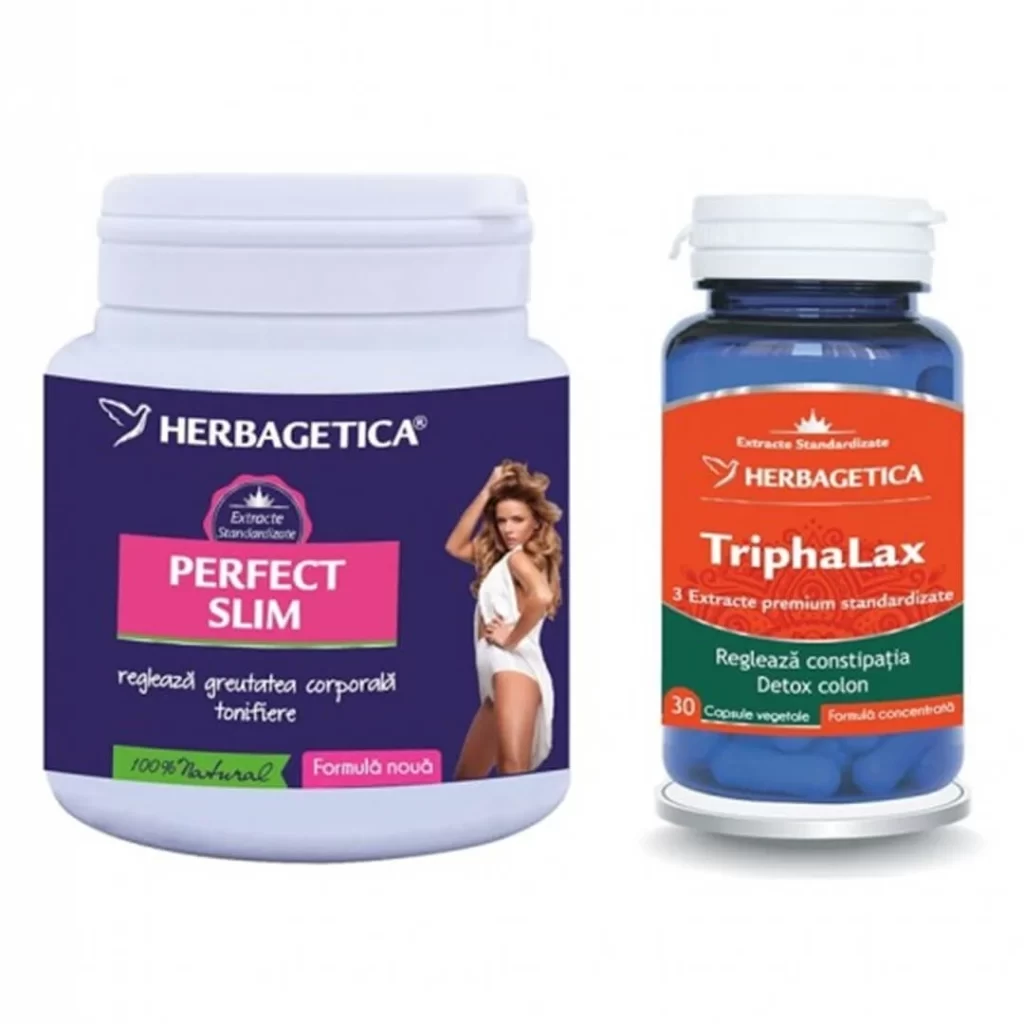 Pachet Perfect Slim + Triphalax 210 g + 30 cp Herbagetica