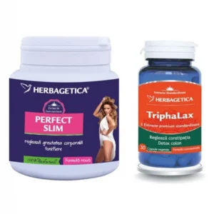 Pachet Perfect Slim + Triphalax 210 g + 30 cp Herbagetica