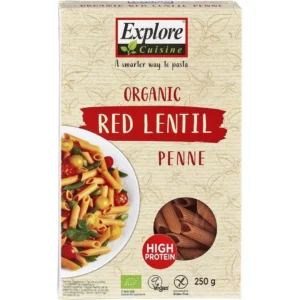 Penne din linte rosie Fara Gluten Bio 250g Explore Cuisine