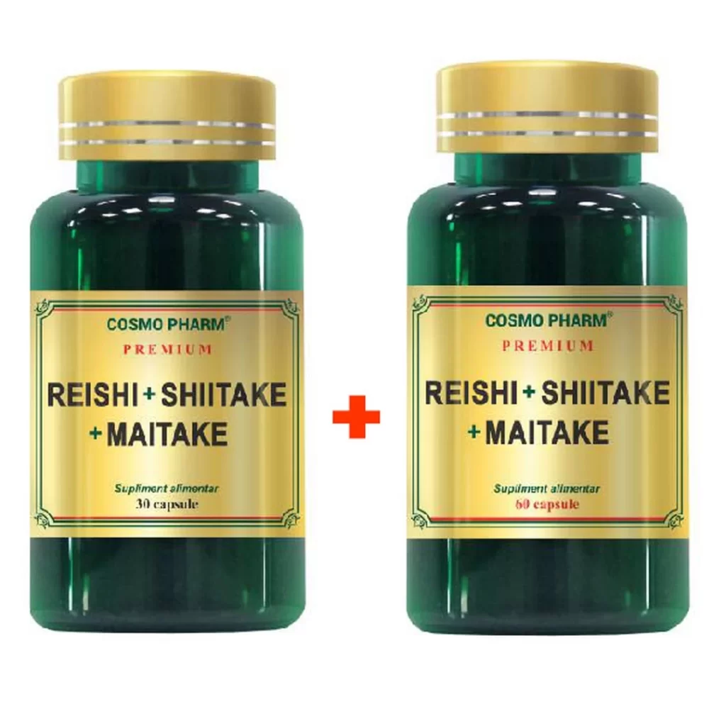 Pachet Reishi Shiitake Maitake 60 + 30 cp Cosmo Pharm