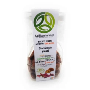 Biscuiti vegani cu sfecla rosie si nuca Fara Zahar Fara Gluten 140g LaBiscuiterie