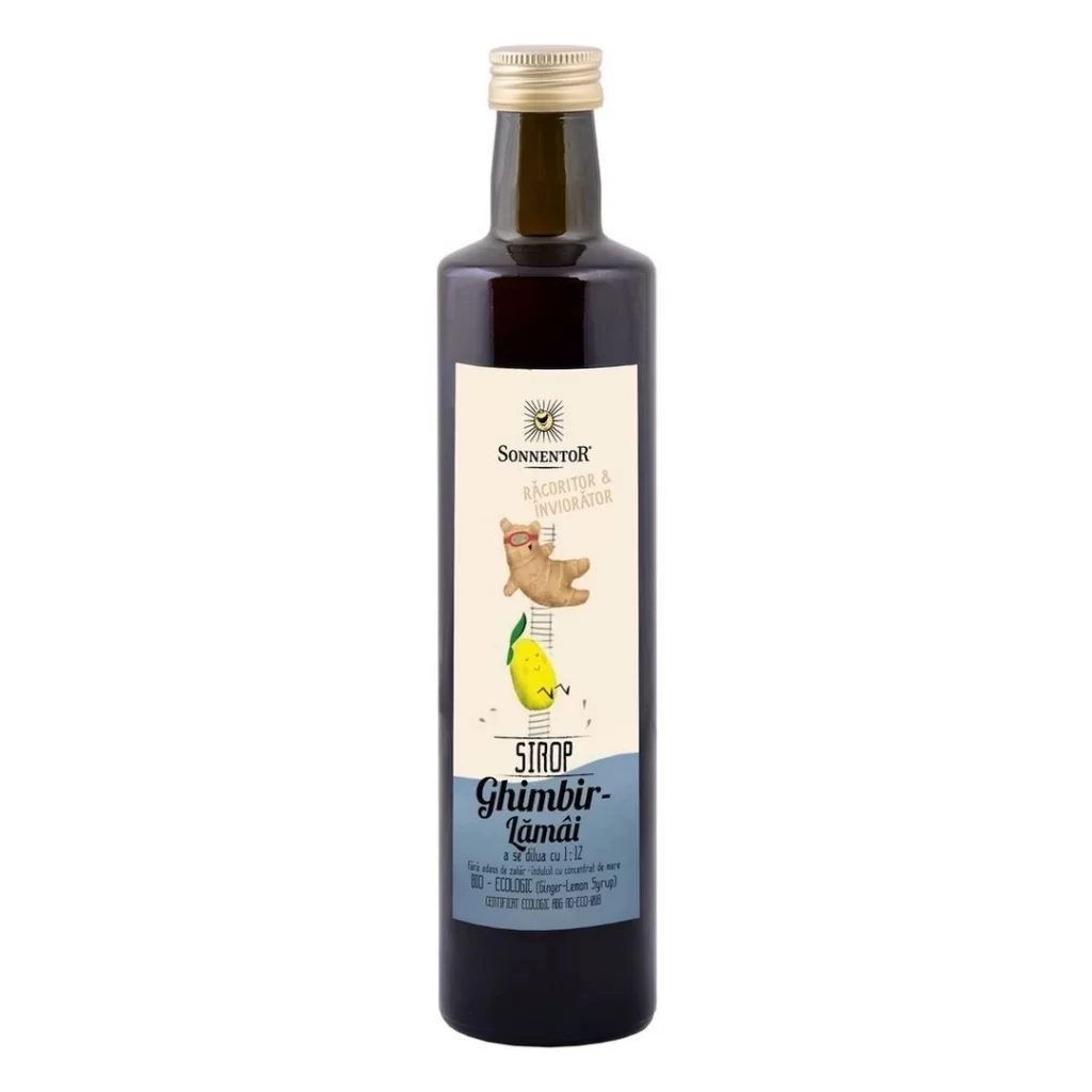 Sirop de ghimbir si lamaie Fara zahar BIO 500 ml Sonnentor