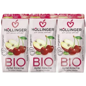 Suc de mere si cirese BIO FARA ZAHAR 3x200ml Hollinger