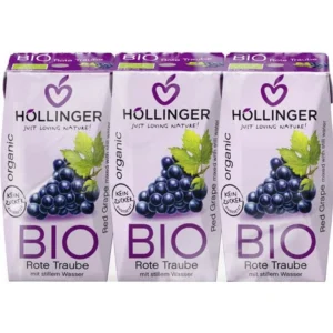 Suc de struguri rosii BIO FARA ZAHAR 3x200ml Hollinger