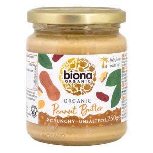 Crema de arahide crunchy fara sare BIO 250g Biona