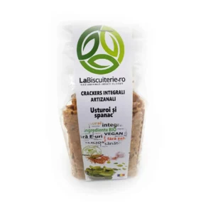 Crackers integrali cu usturoi si spanac 100g LaBiscuiterie