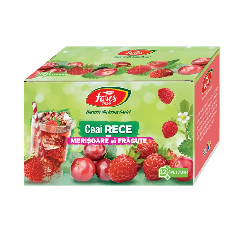 Ceai rece cu merisoare si fragute 12 pl Fares