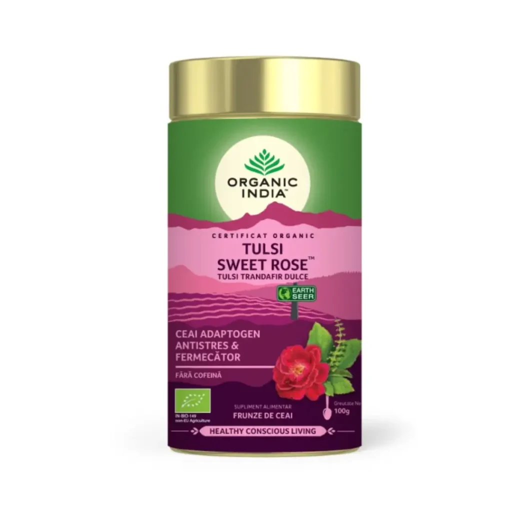 Ceai Adaptogen Tusli cu trandafir dulce BIO 100g Organic India