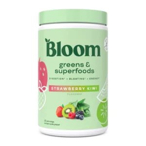 Bloom Greens and Superfoods - Strawberry Kiwi, Amestec de Super-Alimente Verzi cu Aroma de Capsuni si Kiwi 150.75g GNC